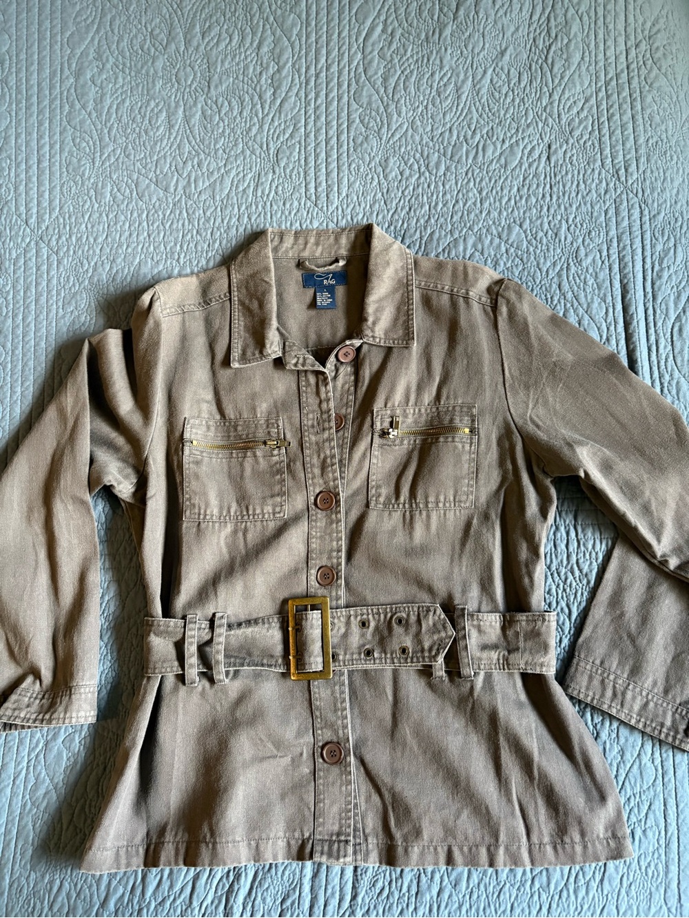 Gray Utility Jacket with Belt